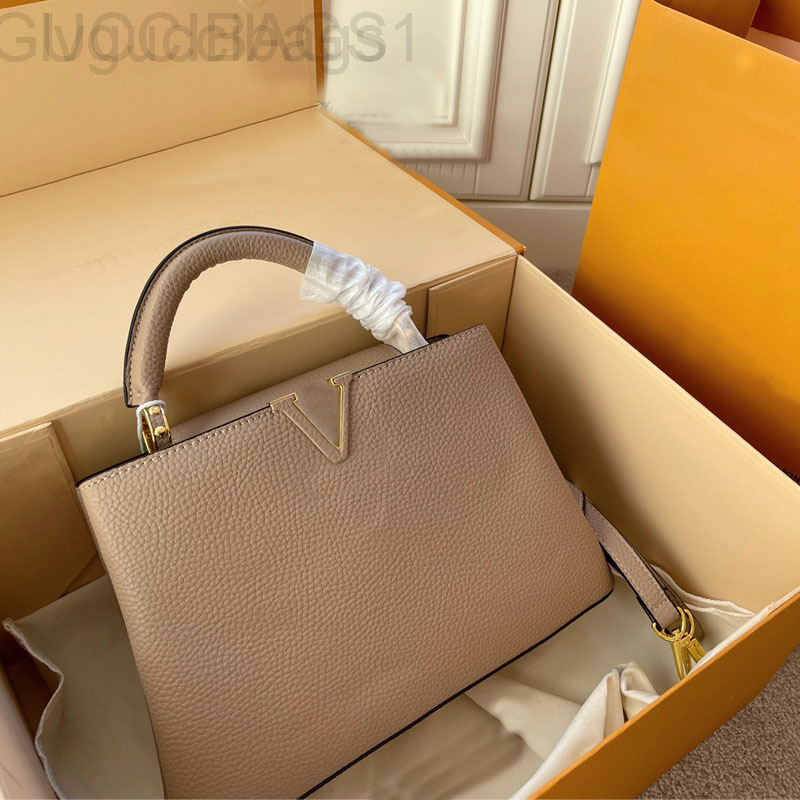 

designer handbag Solid color women Capucines tote crossbody L Removable shoulder strap Full grain taurillon leather 27cm, Box