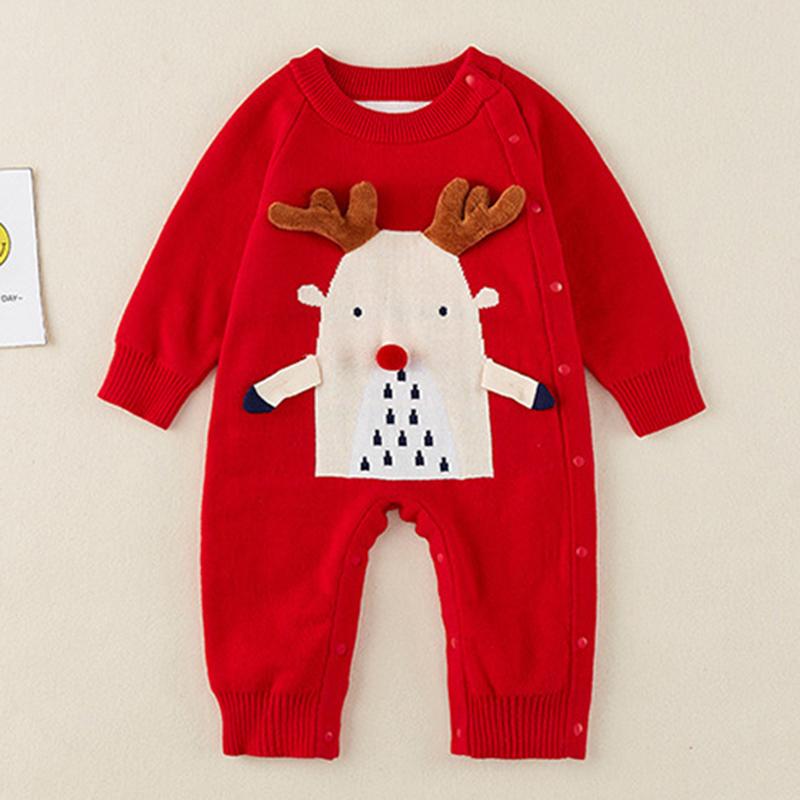 

Clothing Sets Christmas Born Infant Baby Boys Girls Cartoon Deer Rompers Autumn Winter Kids Boy Girl Long Sleeve ClothesClothing, Yp17287 red