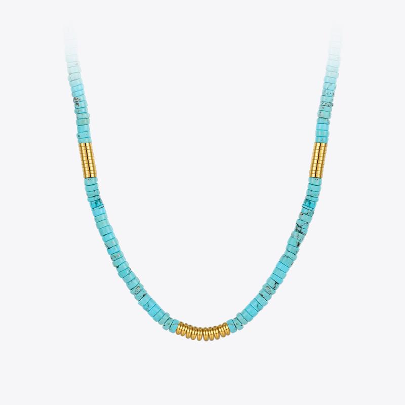 

Chains Turquoise Natural Stone Necklace For Women 2022 Chain Choker Necklaces Gold Color Fashion Jewelry Collar Gifts P213249Chains