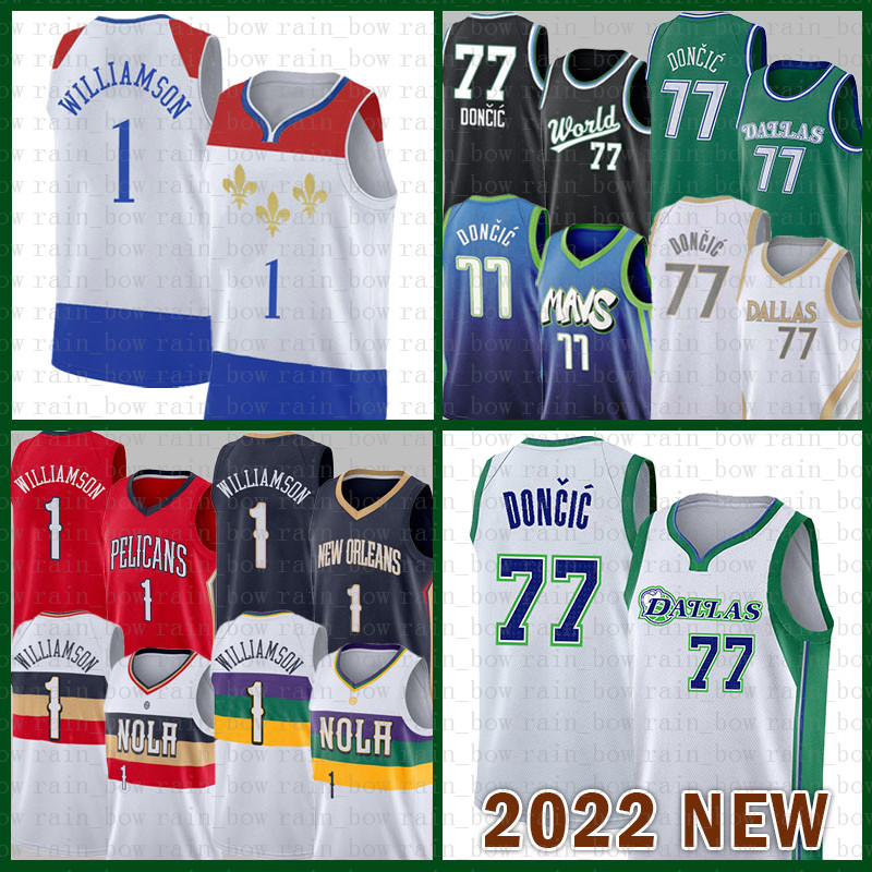 

Dallas''Mavericks''Men New''Orleans''Pelicans''Men 1 Luka Doncic Dirk Nowitzki Basketball Jersey 77 41 Zion White Williamson 034, 2021 jersey