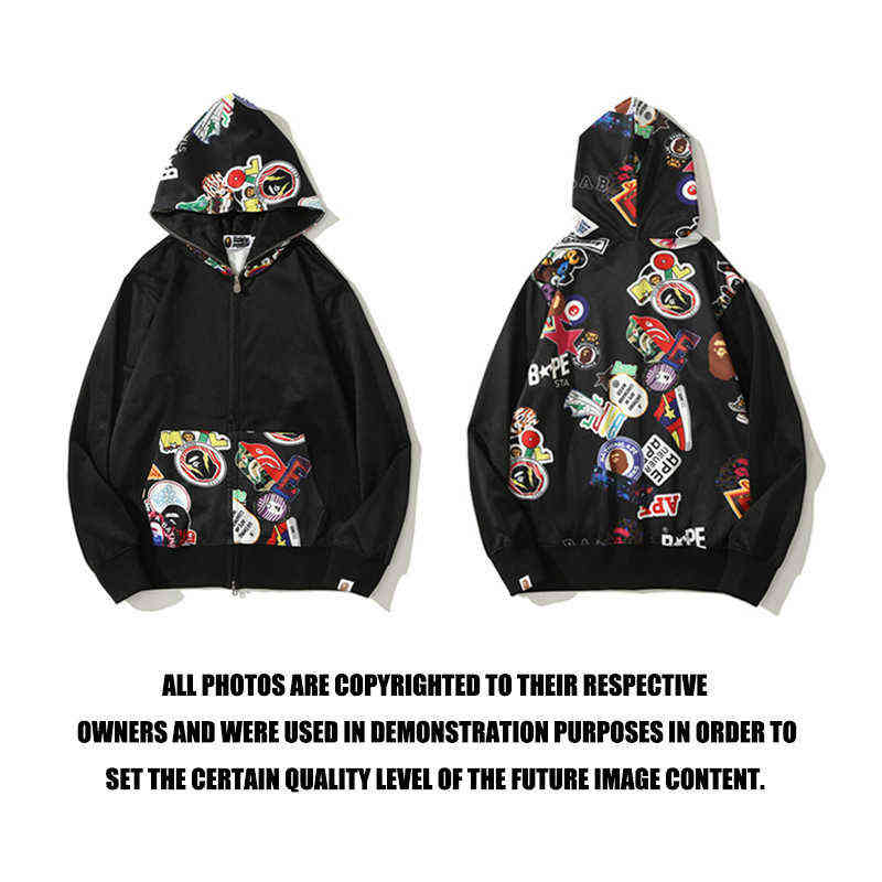 

Fashion Autumn Brand Badge Sticker Style Splicing Men's and Women's Hooded Sweater Loose Couple Top, Black