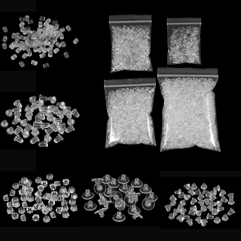

200-2000pcs Soft Silicone Rubber Earring Back Stoppers for Stud s Diy Findings Accessories Bullet Tube Ear Plugs