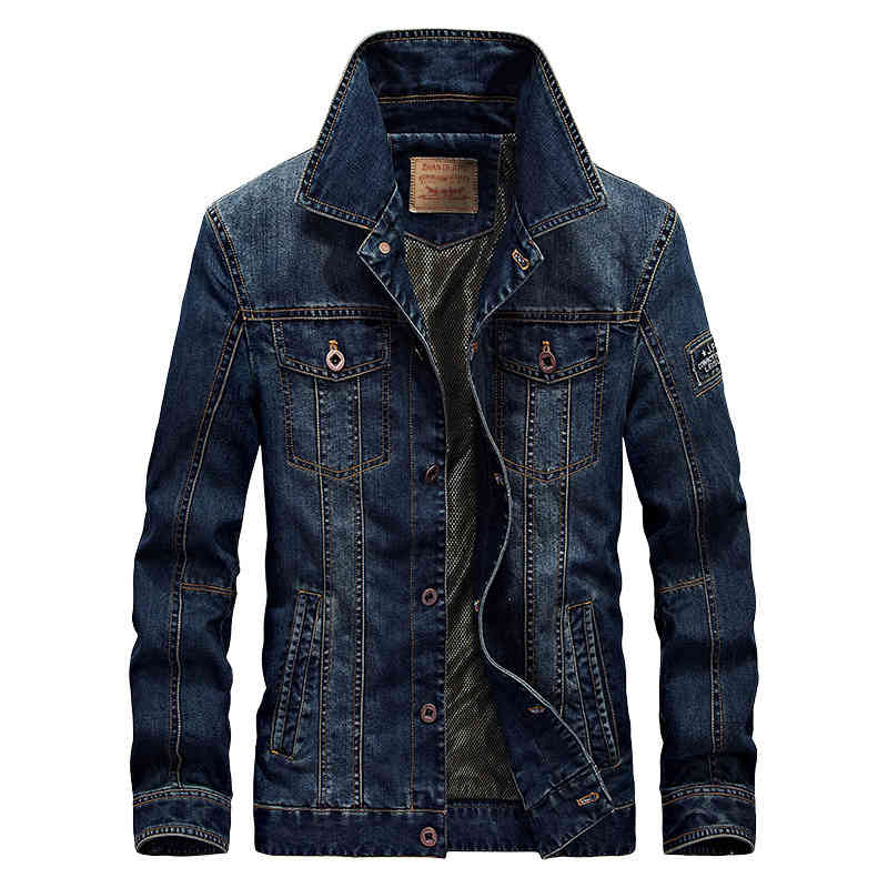 

2022 New Style Men's Clothing Spring and Autumn Coat Leisure Fashion Clothes Cowboy Winter Jackets Man Male Bomber Parkas Coats, Deep denim