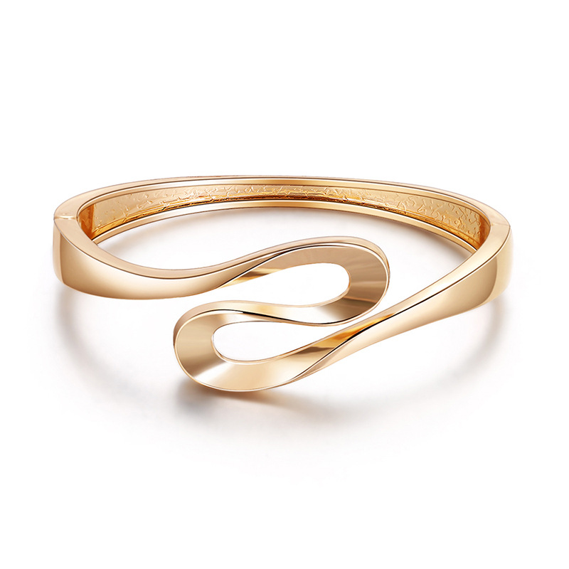 

Stainless Steel Twisted Wire Women's Simple Opening Bracelet Elegant Geometric Curve Spring Bracelets