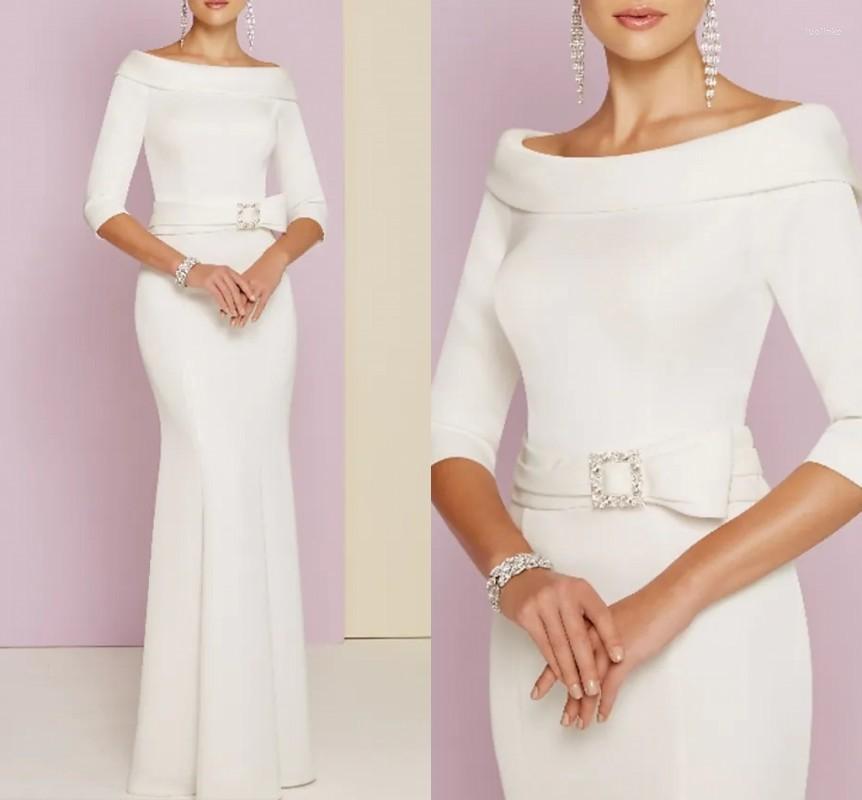 

Party Dresses Elegant Ivory Mermaid Evening Long 2022 Off The Shoulder Half Sleeves Crystal Sash Prom Formal Gowns Robe De SoireeParty, Purple