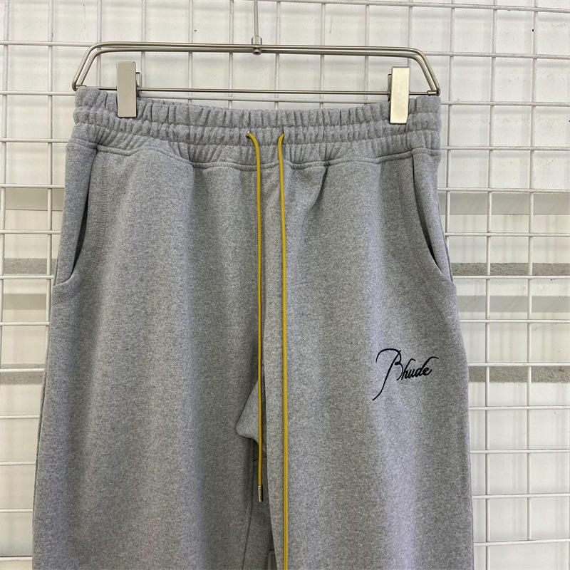 

Real Pics Embroidered Trousers Vintage Drawstring Terry Sweatpants Pants 4Colors