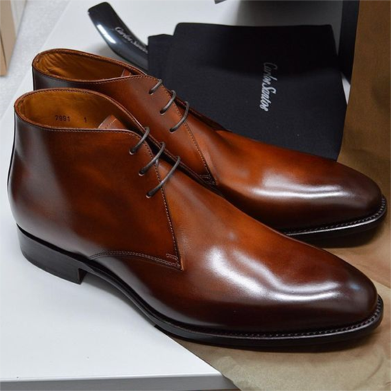 

Men Boots High Quality Shoes Pu Leather Fashion Casual Lace-up Winter Comfortable Short Simple Classic Zapatos De Hombre HC027, Blue