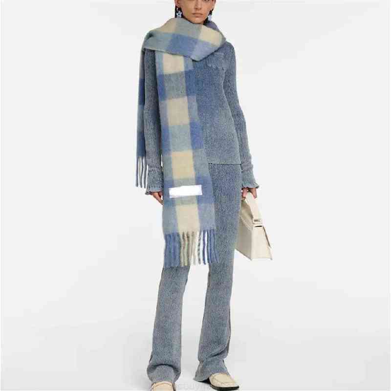 12d8 Ac Studios Men and Women General Style Cashmere Scarf Acne Blanket Colorful Plaid Tzitzit Imitation249e