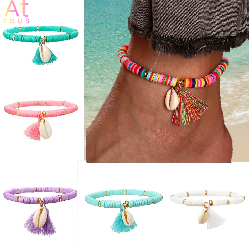 

Multicolor Tassel Anklet Bohemian Jewelry For Women Acrylic Beaded Elastic Chain Ankle Chain Leg Foot Chain 220813