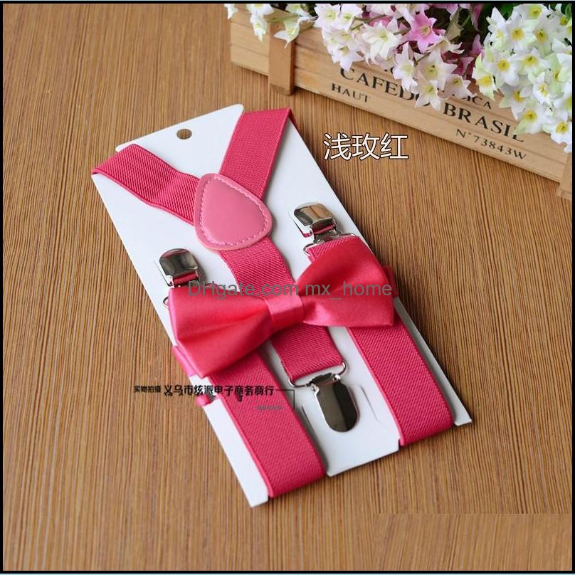 

Belts Suspenders 26 Colors Kids Bow Tie Set For 1-10T Baby Braces Elastic Y-Back Boys Girls Accessories Mxhome Dhyu7, 1lot=1set=(suspenders + bow)