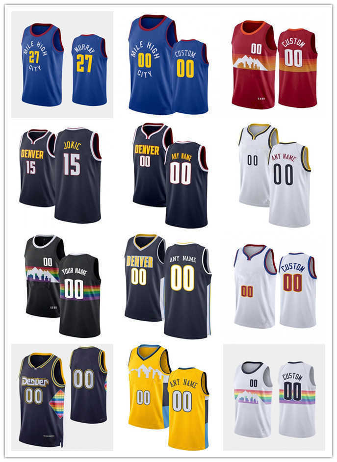 

75th Custom Denver''MEN Nuggets''Jersey Womn Youth Nikola 15 Jokic''Jamal 27 Murray 50 Aaron Gordon 1 Michael Porter Jr. Basketball Jersey, Color