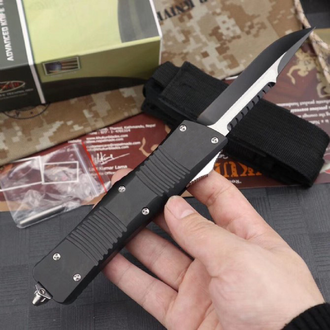 

CNC 121 Hellhound pops up automatically Knives T6061 Aviation Aluminum Handle Outdoor camping portable pocket knife wilderness survival tactical tool