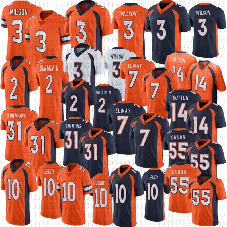 

3 Russell Wilson denvers jersey MENS WOMEN YOUTH Patrick Surtain II Jerry Jeudy broncoes John Elway Courtland Sutton Justin Simmons Stitched Jerseys, As