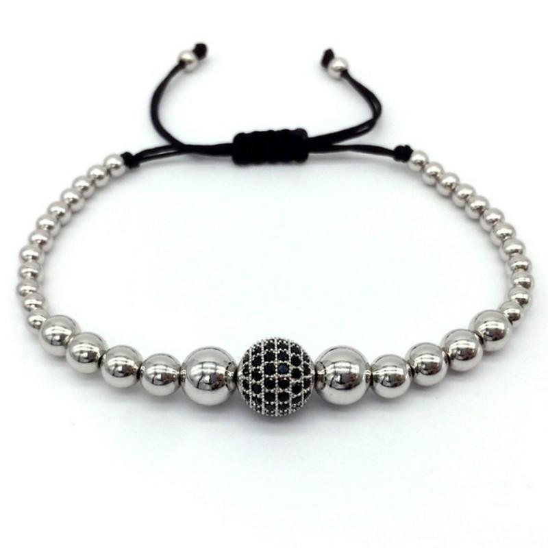 

Charm Bracelets 2022 Simple Fashion Disco Ball Bracelet Men Classic Pave CZ Braided Macrame Beads For Jewelry Gift