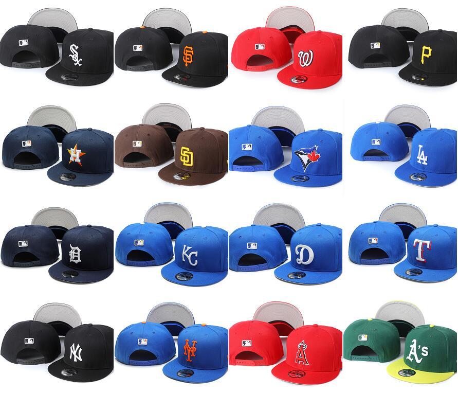 

Popular Sport Baseball Snapback Hats For 32 ALl Team Black Color Gold P Hip Hop Out Door Sun Caps Men's Cheap Flat Bill Sports Fashion Adjustable Bone