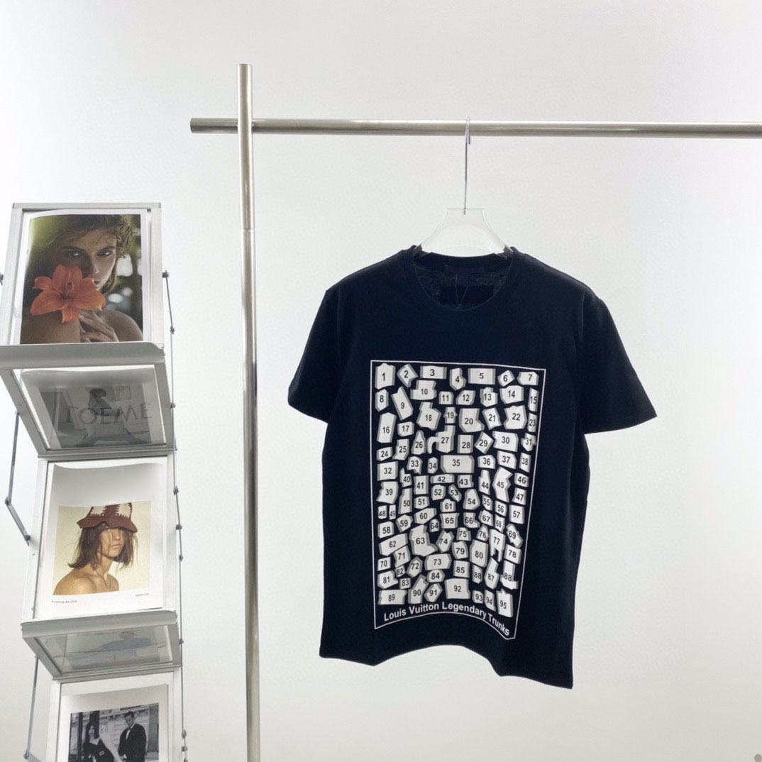 

2022ss New men shirt spring and summer new Hoodies high grade cotton printing short sleeve round neck panel T-Shirt Size: m-l-xl-xxl-xxxl Color: black white L363