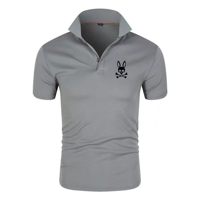 

2022 Summer Brand Mens Casual Polo Shirts Psychological Bunny Print Men Short Sleeve T Shirts Fashion Slim Solid Color -3XL, Customize