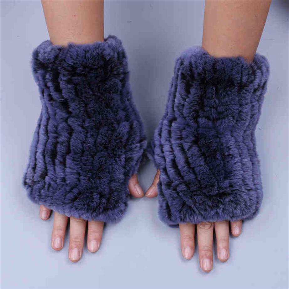 

Fashion Real Rex Rabbit Fur Women's Winter Gloves Genuine Fur Mittens Girl Fingerless Gloves Wrist Warmer Elastic Fluffy 21122640