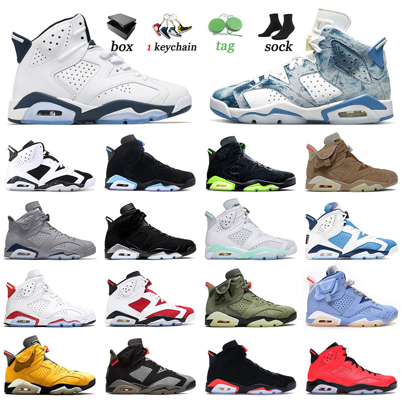 

Newest 6 Jumpman Basketballs Shoes Washed Denim 6s Trianers Georgetown Sneakers Sports Electric Green Black Infrared Red Oreo Women Midnight Navy Men Trainers 36-47, 40-47 dmp