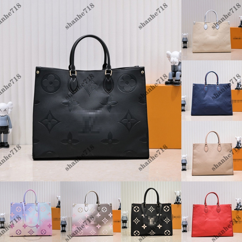 

Mirror Quality Cowhide Emboss Onthego Totes Gradient Women Shoulder Crossbody Bags Designer Handbags Luxury Lady Flap Purses Large Capacity Shopping Bag, Bubble paper package
