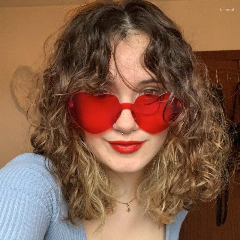 

Sunglasses Fashion Sexy Heart Women Vintage Rimless Sun Glasses For Men Designer Pink Sunshades UV400 LunettesSunglassesSunglassesSunglasses