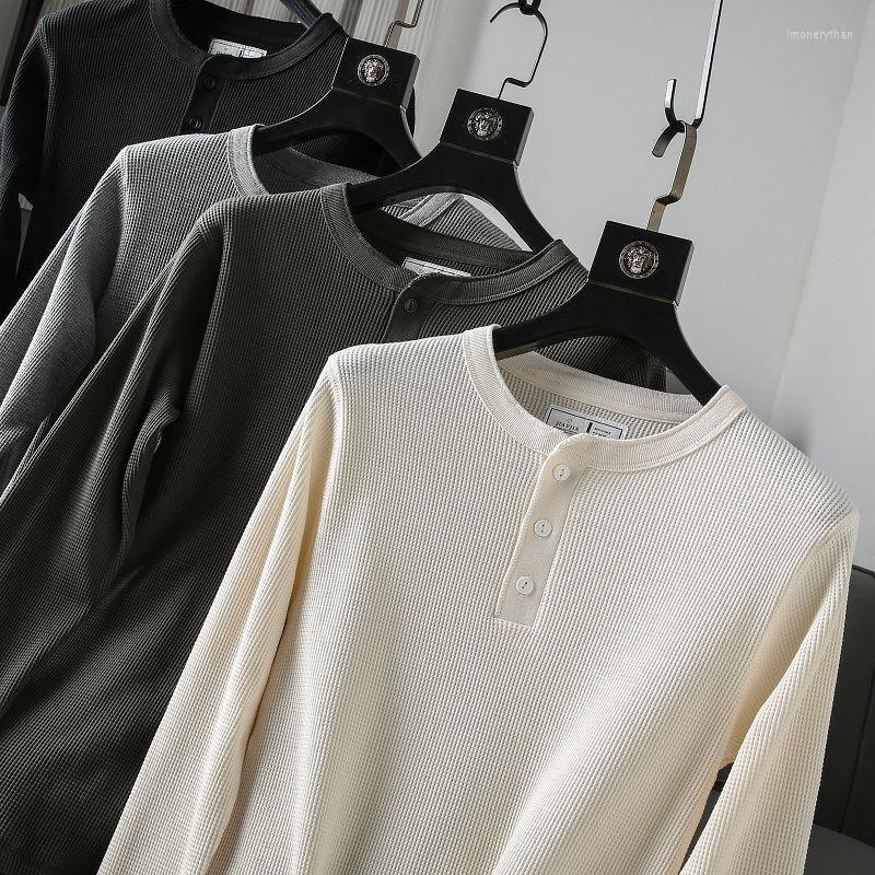 

Men's T-Shirts High Quality Spring Cotton Does Not Deform Or Shrink Collar Men's Long-sleeved T-shirt Bottoming ShirtMen's Men'sMen's Im, Black