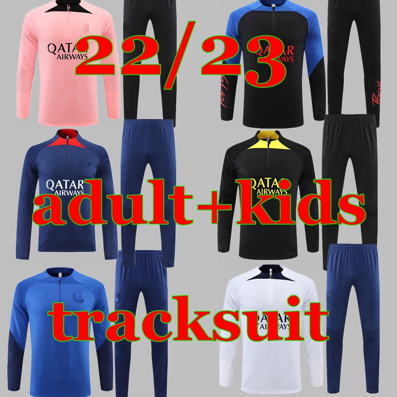 

22 23 kids and adult PSGs MBAPPE soccer jerseys DI MARIA WIJNALDUM SERGIO RAMOS HAKIMI fourth Maillots football kit ICARDI VERRATTI long sleeves tracksuit training, Blue