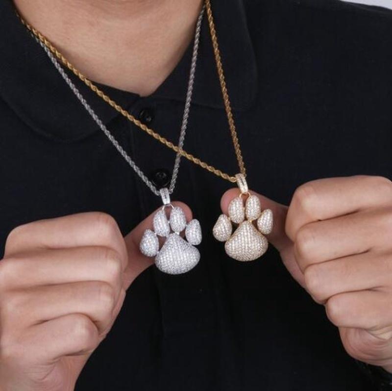

Pendant Necklaces Fashion Personality Animal Dog Footprints Bubble Necklace For Men Creativity Jewelry GiftPendant NecklacesPendant