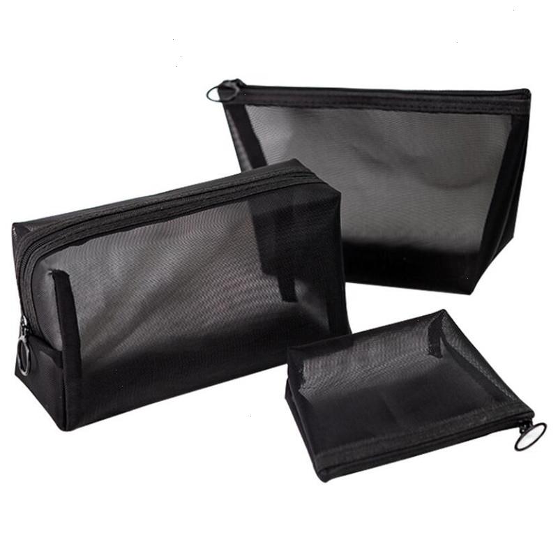 

1pc Black Women Men Necessary Cosmetic Bag Transparent Travel Organizer Fashion Small Large Toiletry Bags Makeup Pouch, Lavender