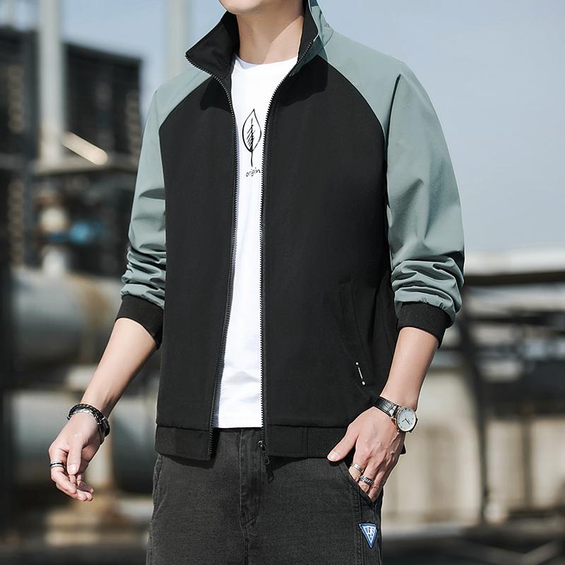 

Men's Jackets Men's Jacket Wear Autumn Season Korean Fashion Tooling TopMen's, Apricot blue