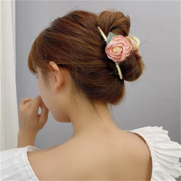 

Flower French new elegant hairpin female summer back head shark clip s24, Photo