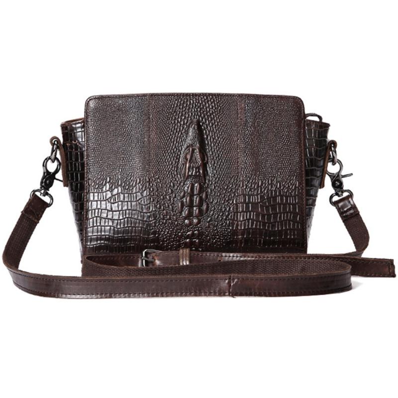 

Evening Bags Natural Skin Women Tote Handbag Messenger Fashion Crocodile Style Genuine Leather Ladies Crossbody Shoulder BagEvening EveEveni, Coffee