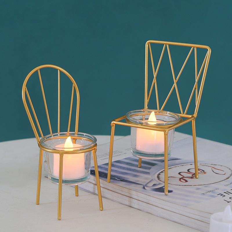 

Candle Holders Nordic Geometric Golden Seat Holder Home Living Room Candlestick Bar Dinner Wedding Table Metal Ornaments