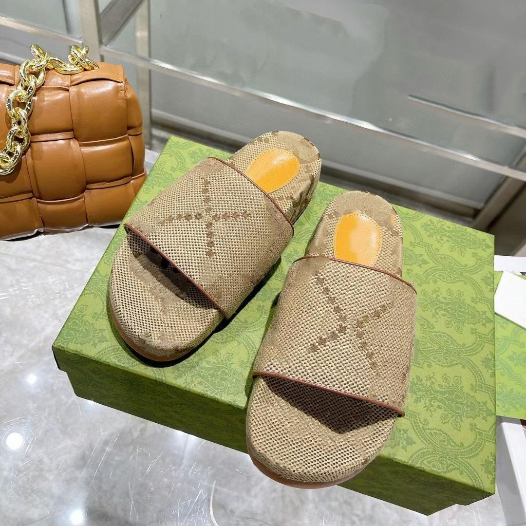 

2022 New high quality denim slippers OP01 embroidered cotton luxury designer slide fashion women's platform flat bottom matching color flip-flop sandals, Mode other model contact with us