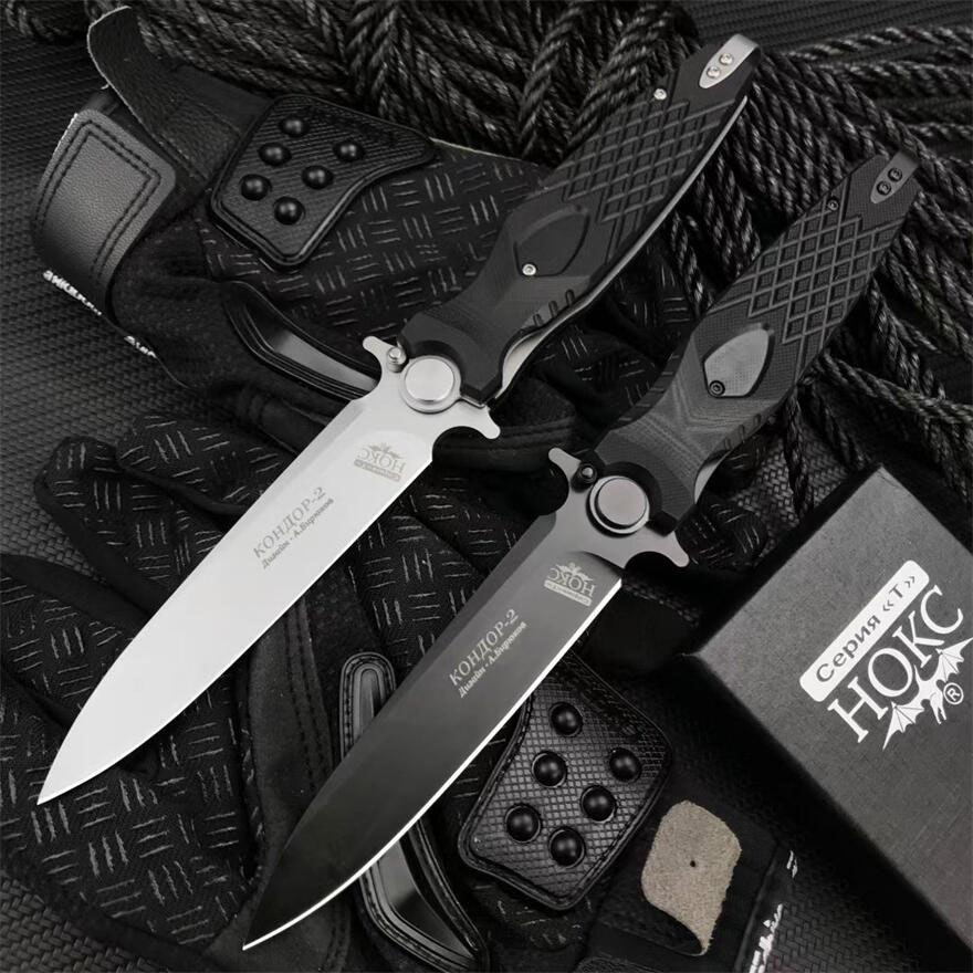 

RUSSIA-HOKC Noks Finka Rocket Tactical Folding Knife D2 steel blade G10 handle NOKS Knives integration outdoor survival camping self-defense tools