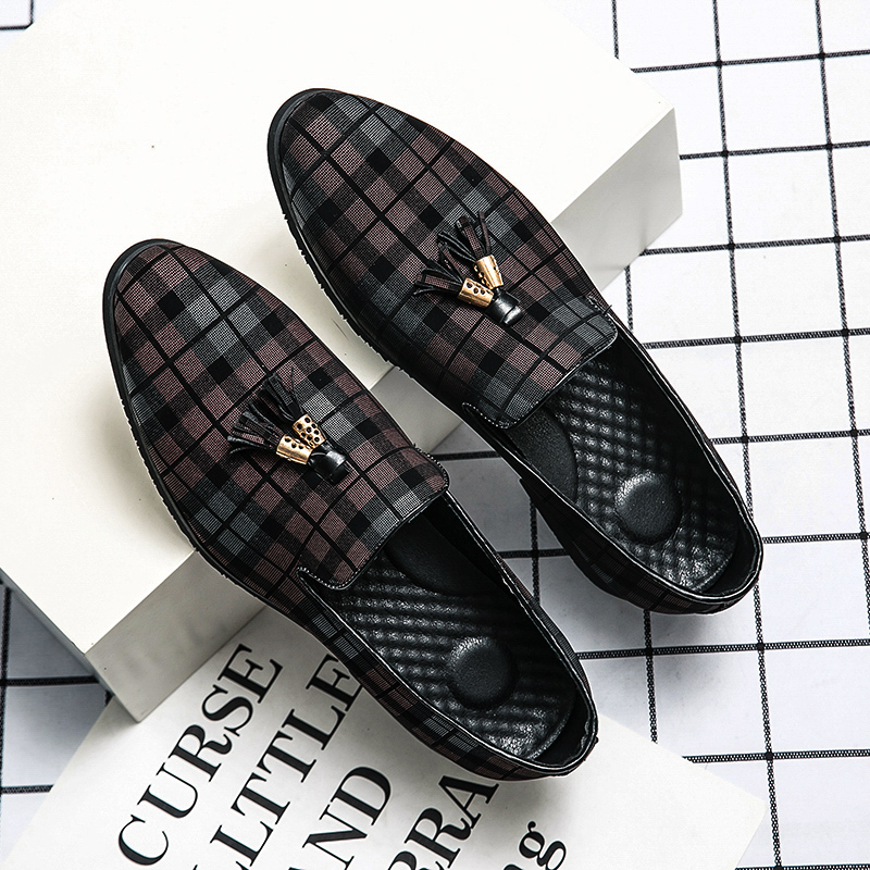 

Luxury Designer Brand Hot Sell Moccasins Men Printed Loafers Leather Shoes Mens Flats Driving Shoes Coiffeur Shoes Leisure Walk, Black
