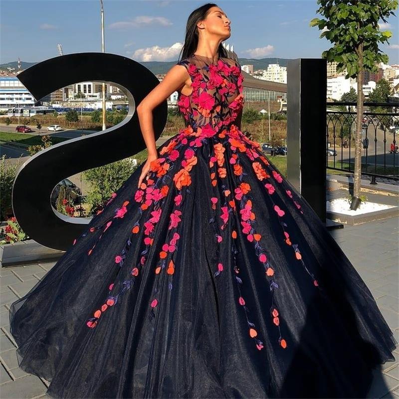 

2022 Princess Ball Gown Quinceanera Dresses Vintage 3D Flowers Sweet 16 Dress Birthday Party Gowns vestido de novia, Blue