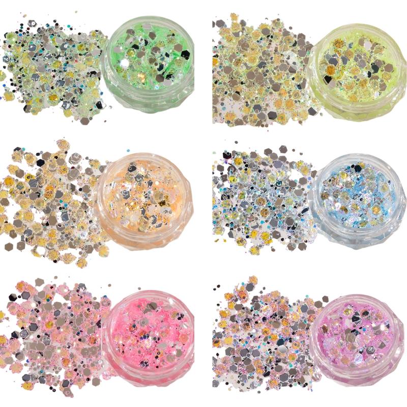 

Nail Art Decorations Glitter Sequins Holographic Flakes Shiny Charms Dust 12 Colors Design Kits For Accessories DecorNail