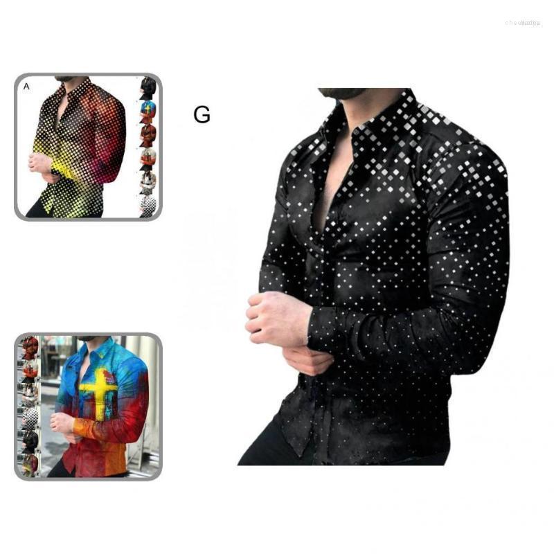 

Men's Dress Shirts Male Loose-fitting Turndown Collar Top Soft Men Long Sleeve For Travel Chee22