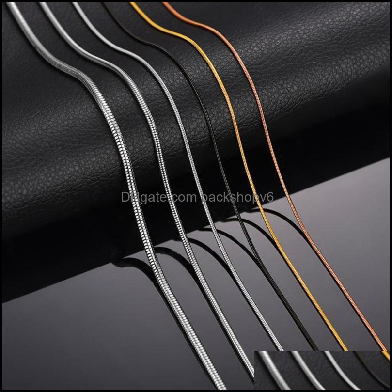 Chains 1 Piece Stainless Steel Width 0.9/1.2/1.5Mm Snake Chain Necklace F Dhbwf