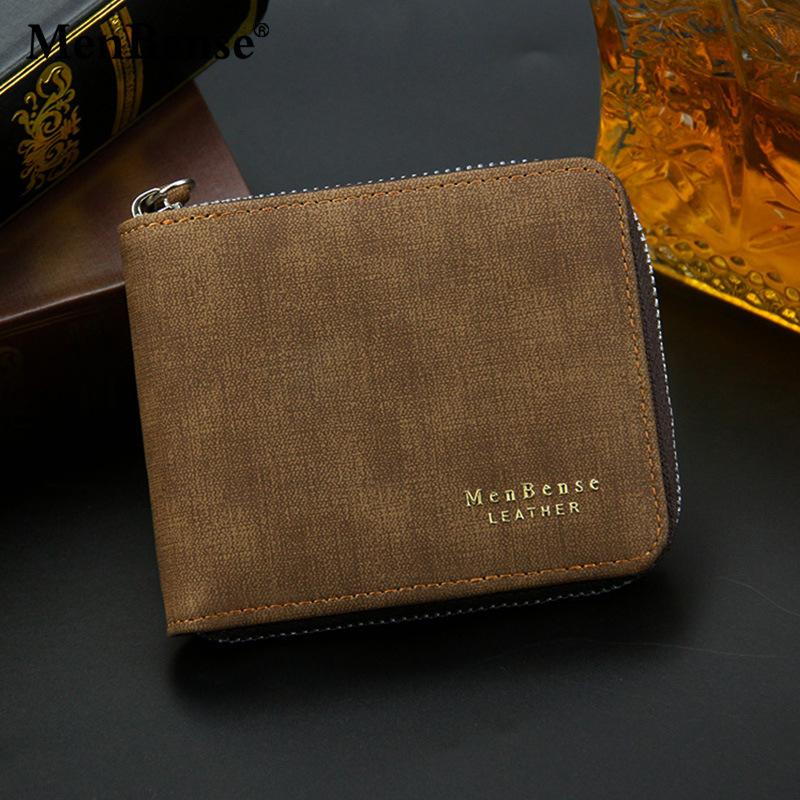 

Wallets Short Men's Leather Wallet Brand Handy Purse Male Pocket Bag For Coin Money Zipper Mini Card Holder Small PurseWallets
