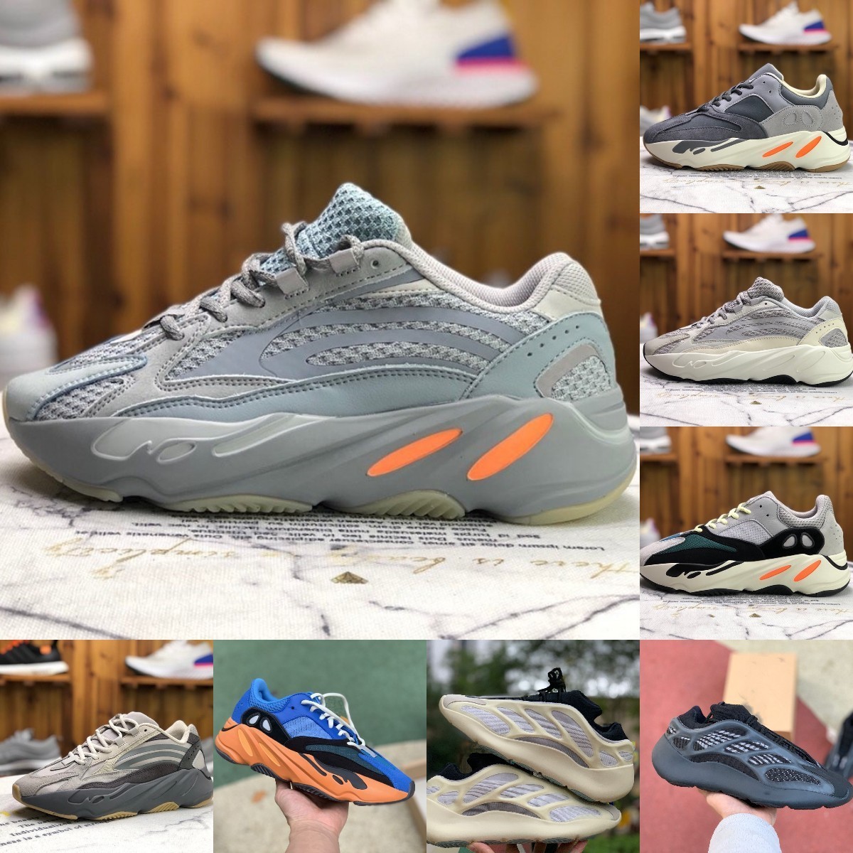 

High Quality Men Women 700 Running Sports Shoes Runner Sea Bright Blue Inertia V3 V2 Geode Alvah Azael Static Magnet Wave Solid Grey Tephra Designer Trainer Sneakers, Please contact us