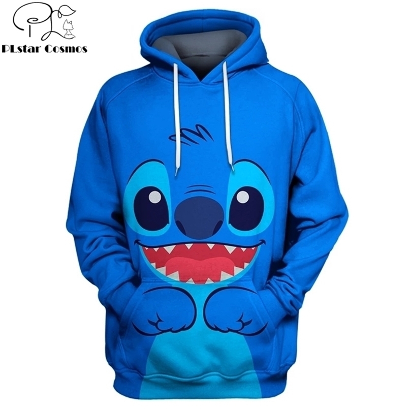 

New Fashion Men hoodies Blue Stich Cartoon 3D Printed Cute Hoodie Unisex Casual streetwear sudadera hombre Y200704, Color as the picture