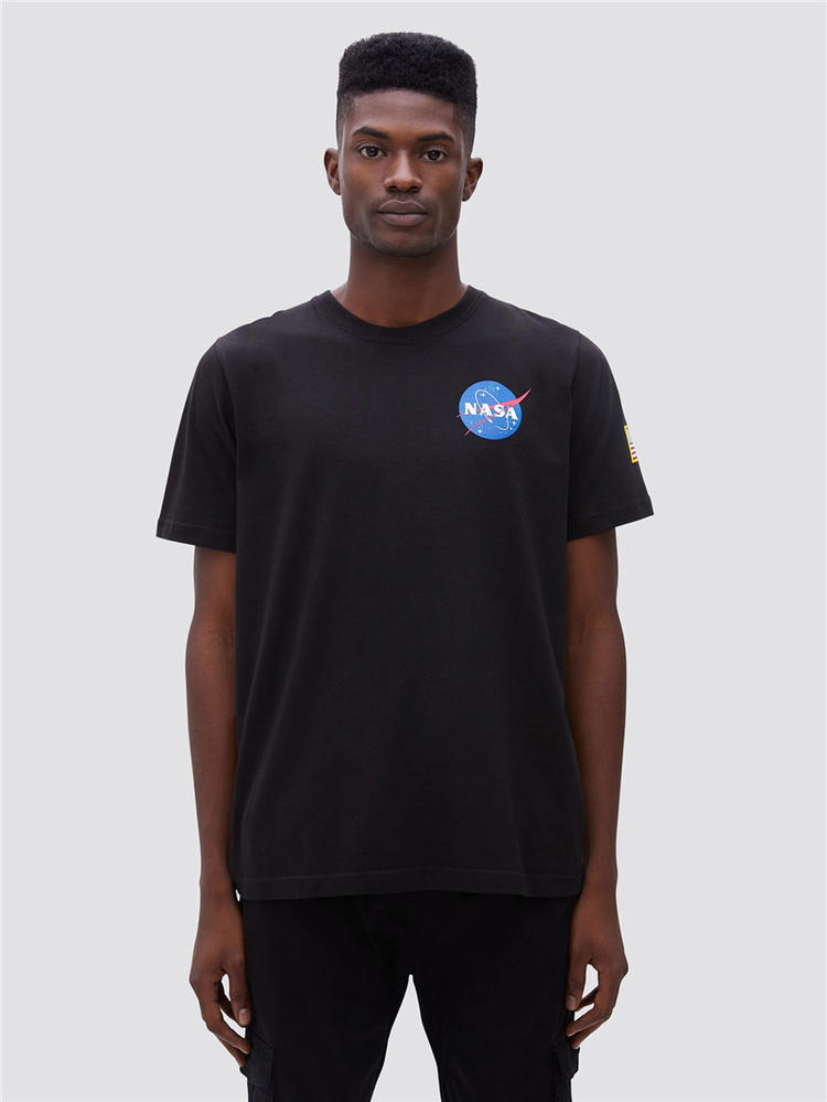 

NASA joint Men's T-Shirts short-sleeved summer compassionate alpha version astronaut, White