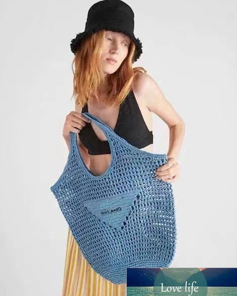 

New Large Capacity Paper String Shoulder Bag Hollow out Letter Pack Korean Style Holiday Women's Bag Woven Bag