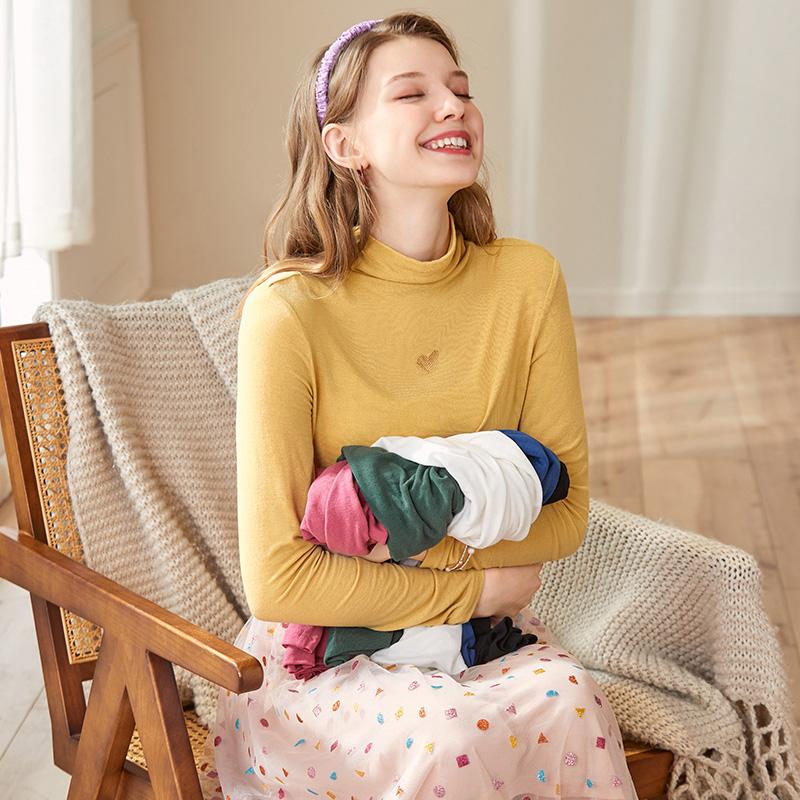 

Women's Sweaters BELIEVE YOU Solid Woman Autumn Winter Turtleneck Pullover Embroidery Long Sleeves Bottoming Knitted Tops 2204013346Women's, Green