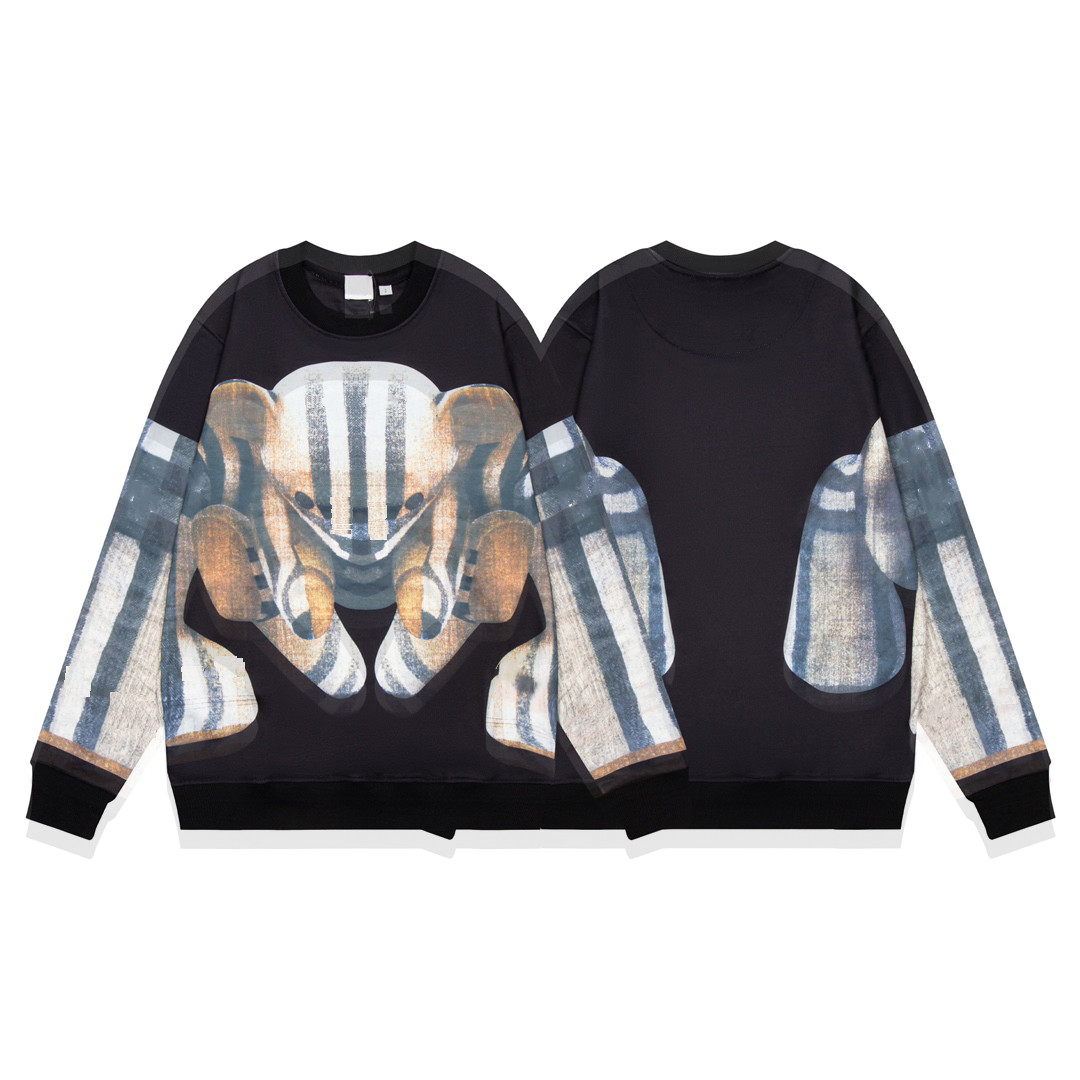 Men&#039;s and women&#039;s sweater Sweatshirt designer big bear print sweater simple solid color o-neck casual knitting loose Pullover XS S M L-image-787063564