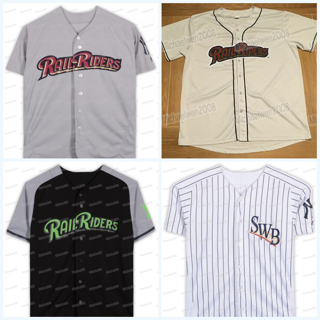 

Scranton/Wilkes-Barre RailRiders Jersey 100% Double Stitched Embroidery Vintage high-quality Men Women Youth Custom Baseball Jerseys, Grey