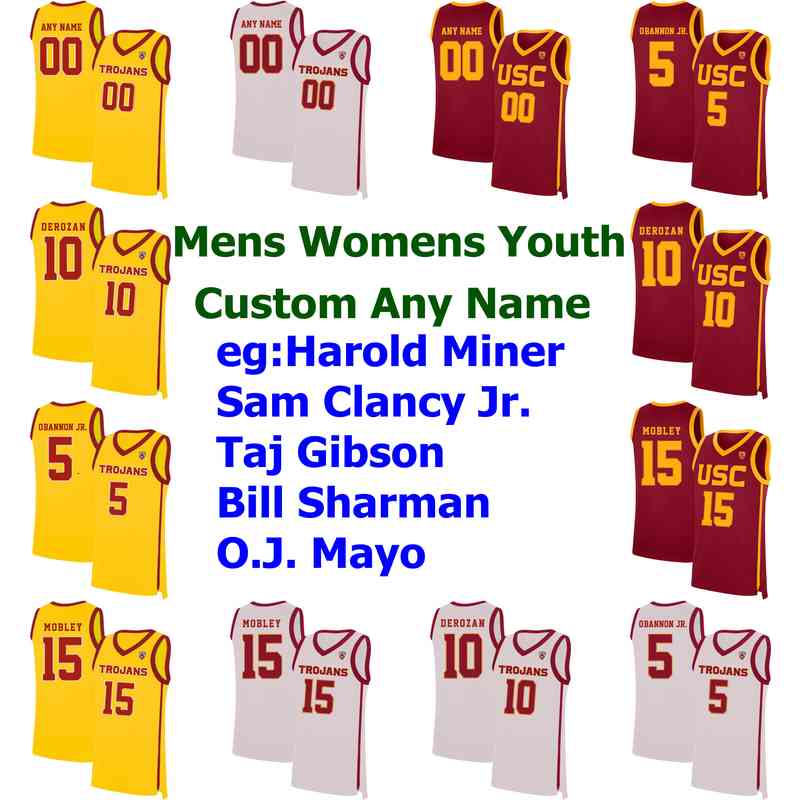 

USC Trojans rare Basketball Jerseys Victor Uyaelunmo Jersey J'Raan Brooks McKay Anderson Bennie Boatwright Charles O'Bannon Jr. Customized, Mens white