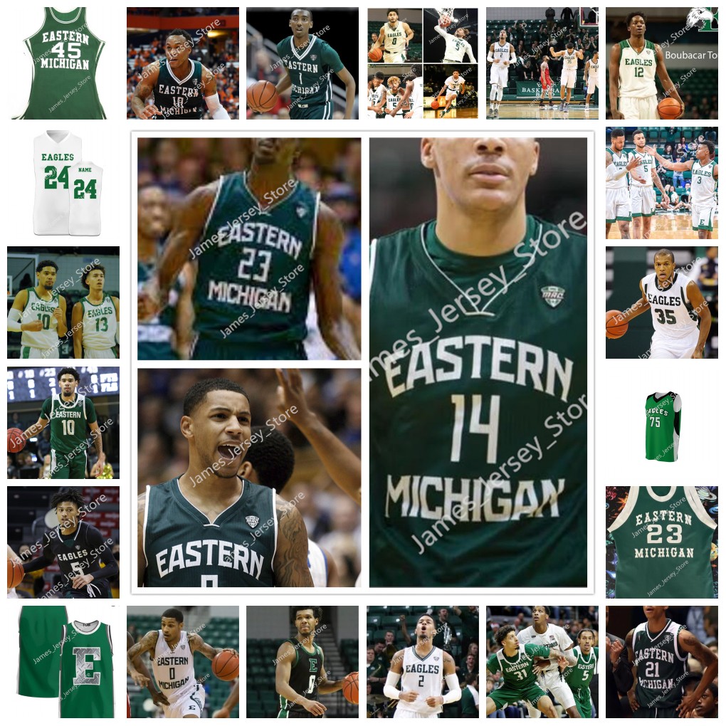 

NCAA Custom Eastern Michigan EMU Stitched Basketball Jersey 21 Emoni Bates 5 Noah Farrakhan 13 Mo Njie 33 Derek Ballard Jr. 23 Thomas Binelli 14 Malcolm Clements Jersey, 16